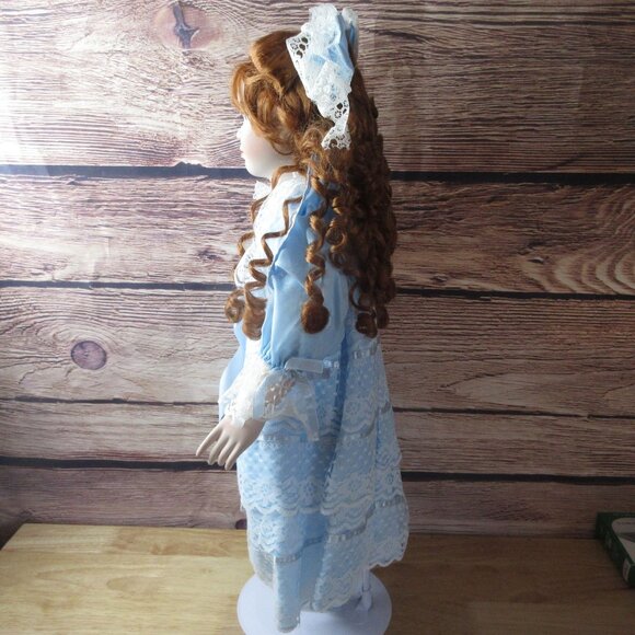Scmid Doll House 24" Porcelain Doll in Victorian Style Dress - Vintage 1990s - Picture 8 of 10